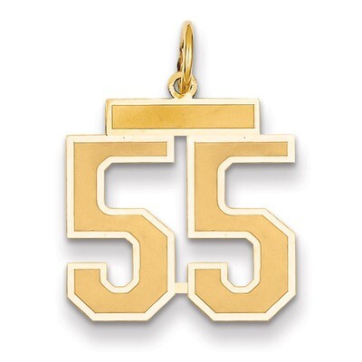 Number 55 Charm 14k Gold Medium Satin LSM55, MPN: LSM55, 883957074665