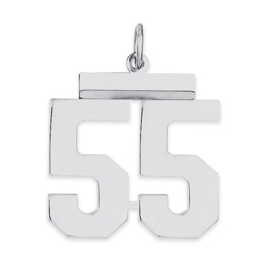 Pendant Number 55 Polished Sterling Silver Medium QMS55, MPN: QMS55, 191101278273