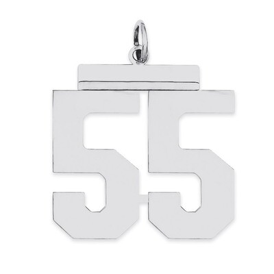 Charm Number 55 Polished Sterling Silver Large QPL55, MPN: QPL55, 191101281051