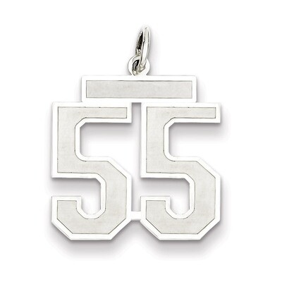 Pendant Number 55 Satin Sterling Silver Medium QPM55, MPN: QPM55, 883957127293