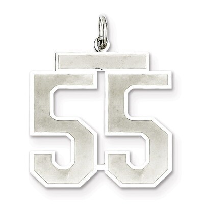 Pendant Number 55 Satin Sterling Silver Large QPP55, MPN: QPP55, 191101281945