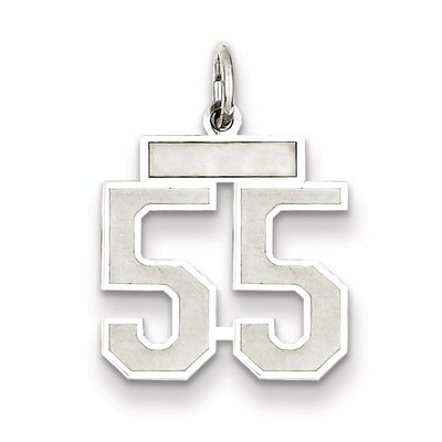 Charm Number 55 Satin Sterling Silver Small QPS55, MPN: QPS55, 191101282836