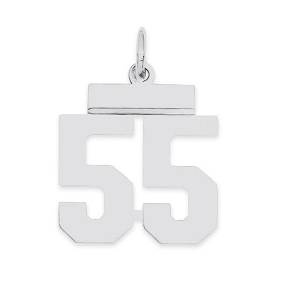 Pendant Number 55 Polished Sterling Silver Small QSS55, MPN: QSS55, 883957101484