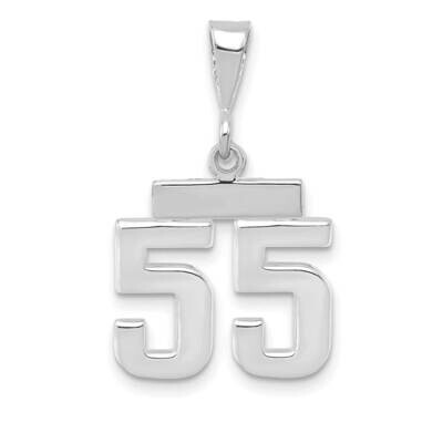 Number 55 Charm 14k White Gold Polished Small WSP55, MPN: WSP55, 196904069561