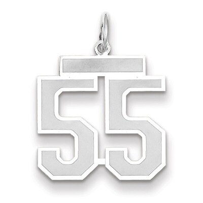 Number 55 Charm Medium Satin 14k white Gold WSM55, MPN: WSM55, 883957077611