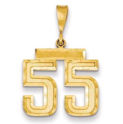 Number 55 Charm 14k Gold Medium Diamond-cut  MN55, MPN: MN55, 883957139357