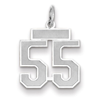 Number 55 Charm Small Satin 14k white Gold WSS55, MPN: WSS55, 883957071961