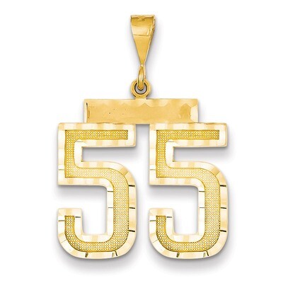 Number 55 Charm 14k Gold Large Diamond-cut LN55, MPN: LN55, 883957122465
