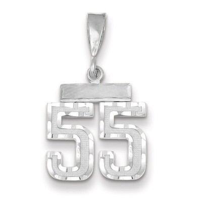 Number 55 Charm Small Diamond -cut 14k white Gold WSN55, MPN: WSN55, 883957114408