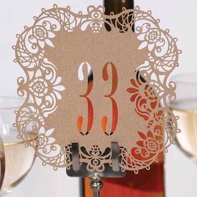 Number 31-40 Laser Cut Kraft Table Number Cards GM17073