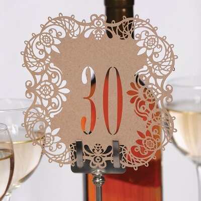 Number 21-30 Laser Cut Kraft Table Number Cards GM17072