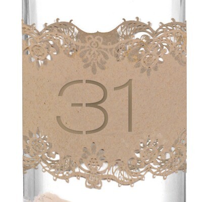 Number 31-40 Laser Cut Kraft Table Number Wraps GM17069