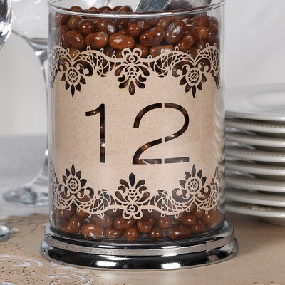 Number 11-20 Laser Cut Kraft Table Number Wraps GM17067