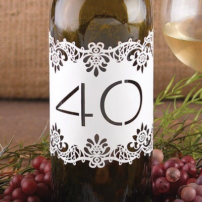 Number 31-40 Laser Cut White Shimmer Table Number Wraps GM17057