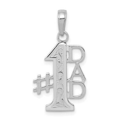 #1 Dad Charm 14k White Gold K4732W, MPN: K4732W,