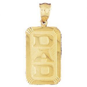 Dazzlers Jewelry Dad Pendant Necklace Charm Bracelet in Yellow, White or Rose Gold 9870, MPN: DZ-98…