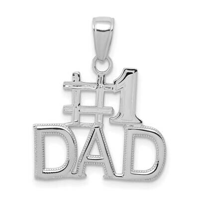 #1 Dad Charm 14k White Gold K4734W, MPN: K4734W,