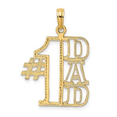 #1 Dad Cut-Out Charm 14k Gold C3017, MPN: C3017, 637218024551
