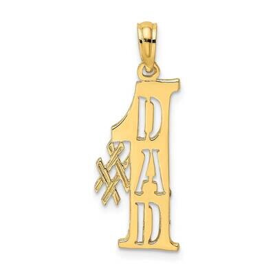 #1 Dad Cut-Out Vertical Charm 14k Gold C3015, MPN: C3015, 637218024537