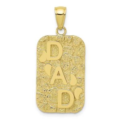 Dad Gold Nugget Dog Tag Pendant 10k Gold 10K4733, MPN: 10K4733,