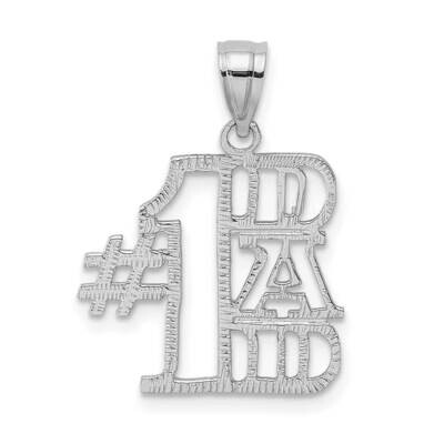 #1 Dad Pendant 14k White Gold K2685W, MPN: K2685W,