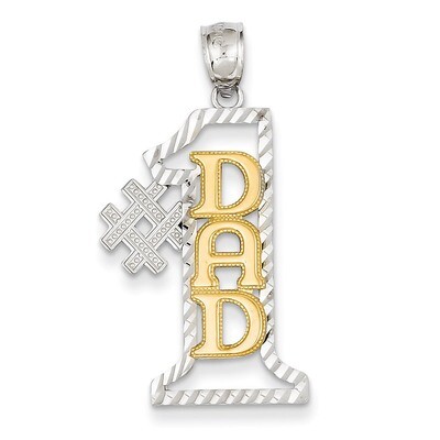 #1 Dad Diamond-cut Pendant 14k Two-tone Gold K2684, MPN: K2684, 886774098449
