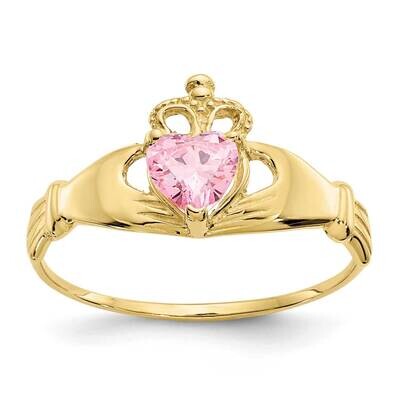 CZ Diamond October Birthstone Claddagh Heart Ring 10k Gold 10D1801, MPN: 10D1801, 191101729058
