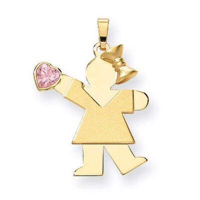 October Birthstone Charm 14k Gold Girl with Cubic Zirconia XK264OCT, MPN: XK264OCT, 883957377995