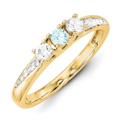 3 Birthstones Family Jewelry Diamond Semi-Set Ring 14k Yellow Gold XMR36/3, MPN: XMR36/3, 883957380…