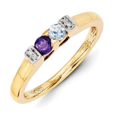2 Birthstones Family Jewelry Diamond Semi-Set Ring 14k Yellow Gold XMR35/2, MPN: XMR35/2, 883957474…