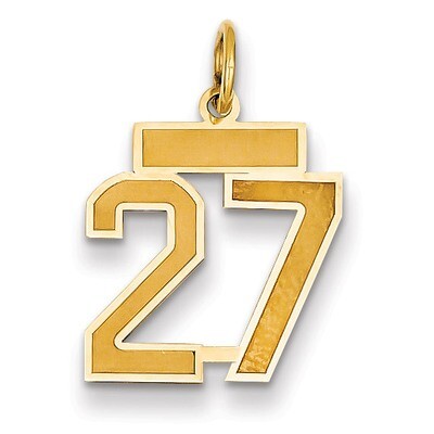 Number 27 Charm 14k Gold Small Satin  LSS27, MPN: LSS27, 883957069043