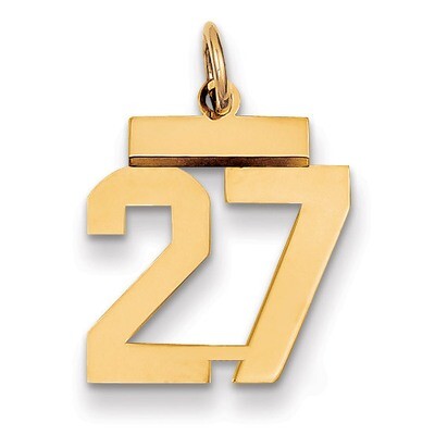 Number 27 Charm 14k Gold Small Polished LS27, MPN: LS27, 883957033464
