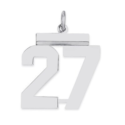 Pendant Number 27 Polished Sterling Silver Medium QMS27, MPN: QMS27, 191101277993