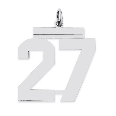 Charm Number 27 Polished Sterling Silver Large QPL27, MPN: QPL27, 191101280788