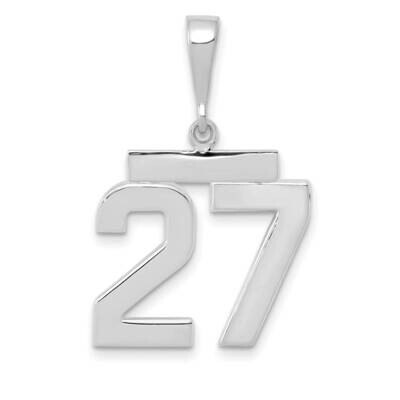 Number 27 Charm 14k White Gold Polished Medium WMP27, MPN: WMP27, 196904076019