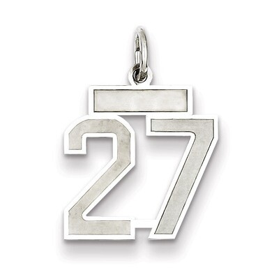 Charm Number 27 Satin Sterling Silver Small QPS27, MPN: QPS27, 191101282560