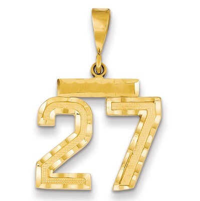 Number 27 Charm 14k Gold Medium Diamond-cut  MN27, MPN: MN27, 883957139081