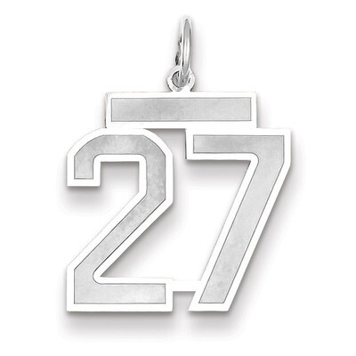 Number 27 Charm Medium Satin 14k white Gold WSM27, MPN: WSM27, 883957077338