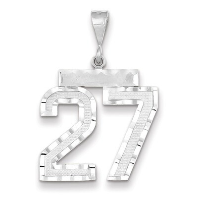 Number 27 Charm 14k white Gold Large Diamond -cut WLN27, MPN: WLN27, 883957123561