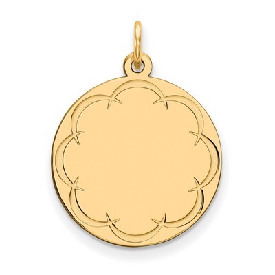 Engravable Round Polished Disc Charm Sterling Silver Gold-plated QM383G/27, MPN: QM383G/27, 8839578…