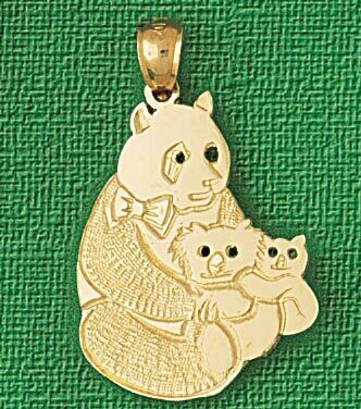 Dazzlers Jewelry Bear Pendant Necklace Charm Bracelet in Yellow, White or Rose Gold 2533, MPN: DZ-2…