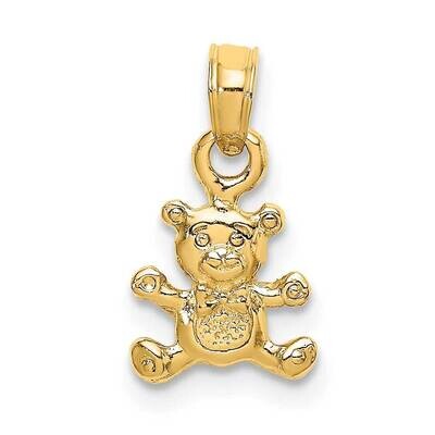 Mini Teddy Bear Charm 14k Gold 3-D K6486, MPN: K6486, 637218184989