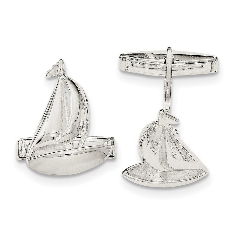 Sail Boat Cufflinks Sterling Silver QQ557, MPN: QQ557, 191101783159