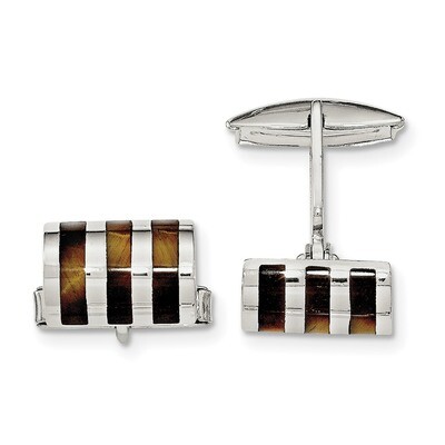 Tigers Eye Cufflinks Sterling Silver QQ575, MPN: QQ575,