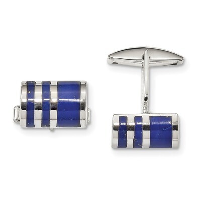 Lapis Cufflinks Sterling Silver QQ610, MPN: QQ610,