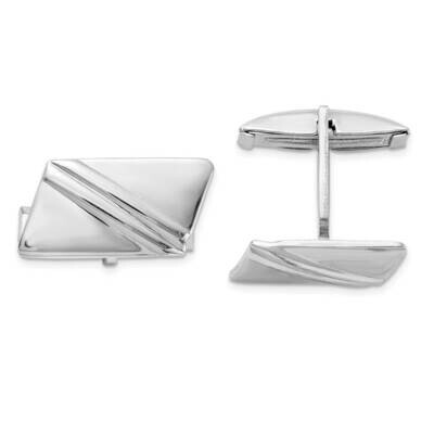 Stripe Design Cufflinks Sterling Silver Rhodium-plated QQ621, MPN: QQ621, 886774011554