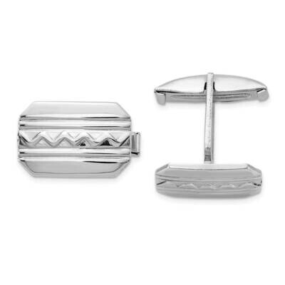 Wave Design Cufflinks Sterling Silver Rhodium-plated QQ622, MPN: QQ622, 886774011622