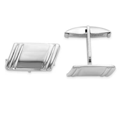 Diagonal Stripes Cufflinks Sterling Silver Rhodium-plated QQ620, MPN: QQ620, 883957954813