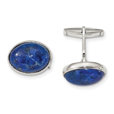 Cabochon Lapis Cufflinks Sterling Silver QQ611, MPN: QQ611,