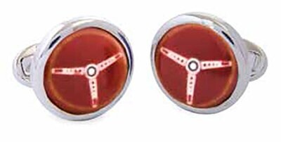 Halcyon Days Steering Wheel Red Sterling Silver Cufflinks CLSWH06RDS, MPN: CLSWH06RDS,